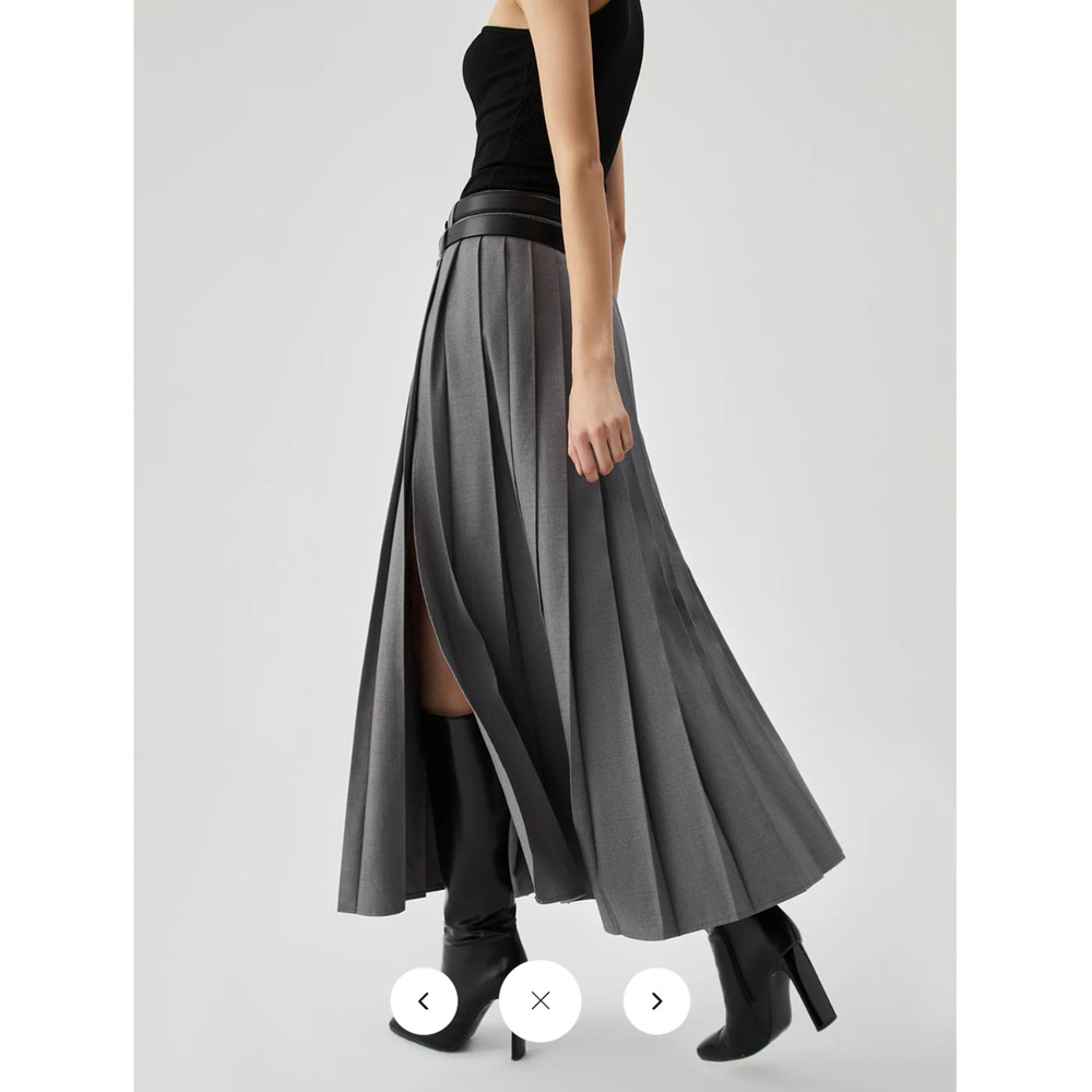 NWT  Commense Pleated Split Maxi Skirt Without Belt Sz S - Picture 5 of 5